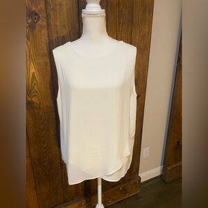 Chico’s “Jade” classic layer sleeveless blouse - 3P (14-16) - cream excellent